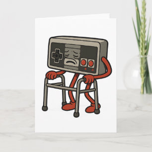 Funny Old Gamer Gaming Retro 80s 90s Video Game Ol Card