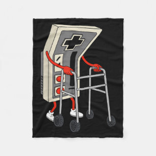 Funny Old Gamer Gaming Retro 80s 90s Video Game Ol Fleece Blanket