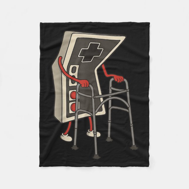 Funny Old Gamer Gaming Retro 80s 90s Video Game Ol Fleece Blanket (Front)