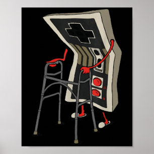 Funny Old Gamer Gaming Retro 80s 90s Video Game Ol Poster