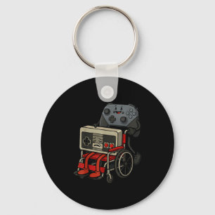 Funny Old Gamer Gaming Retro Graphic Art Key Ring