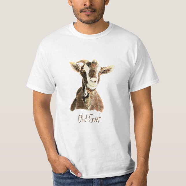 Funny Old Goat, Humour "Over the Hill" Fun Quote T-Shirt (Front)