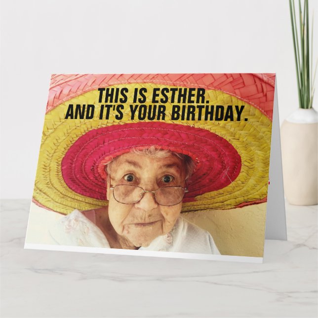 FUNNY OLD LADY BIRTHDAY GREETING CARD (Front)