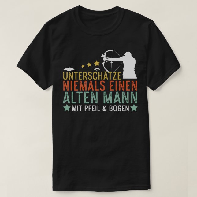 Funny Old Man Archery Archery  T-Shirt (Design Front)