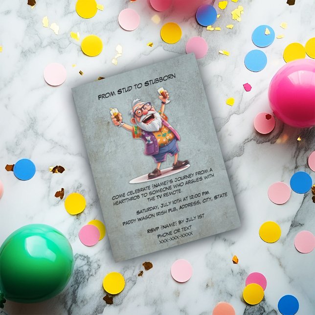     Funny Old Man Birthday – Life Of The Party Invitation (Creator Uploaded)