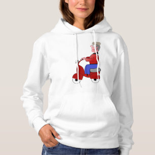 Funny Old Man Riding Red Scooter Hoodie