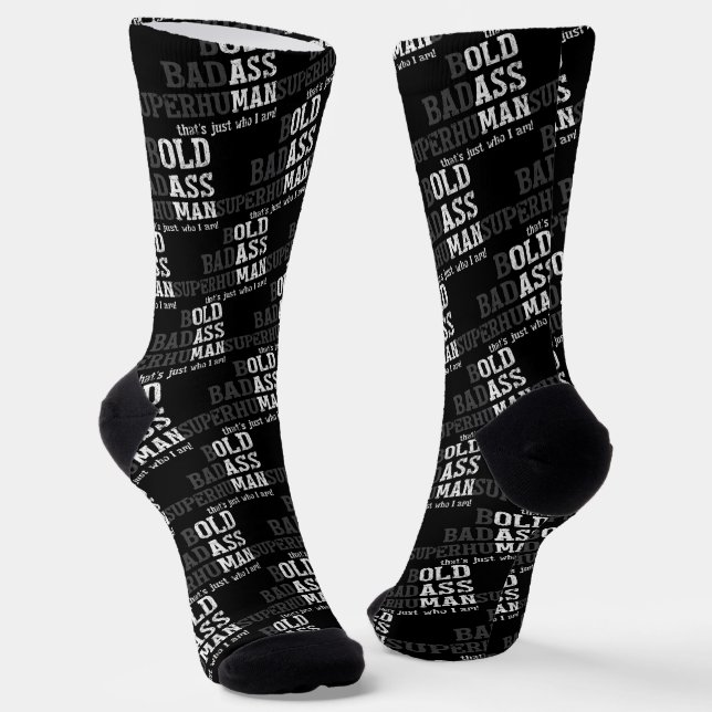 Funny Old Man Saying Gag Gift Dad Fathers Day Socks (Angled)