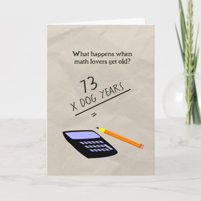 Funny Old Math Lover Accountant Teacher Birthday Card (Front)