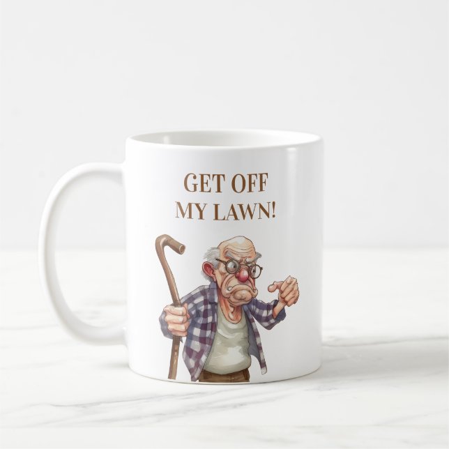 Funny Old Mean Man Cane  Coffee Mug (Left)