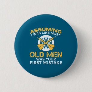 Funny Old Men Who Loves Darting  6 Cm Round Badge