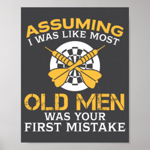 Funny Old Men Who Loves Darting  Poster