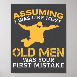 Funny Old Men Who Loves Skydiving  Poster