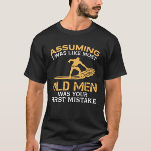 Funny Old Men Who Loves Surfing T-Shirt