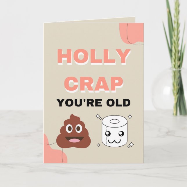 funny old men / women toilet humour birthday card (Front)