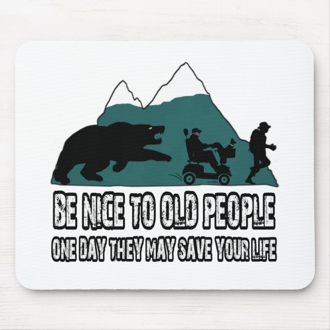 Funny old people mouse mat (Front)
