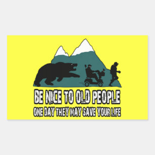 Funny old people rectangular sticker