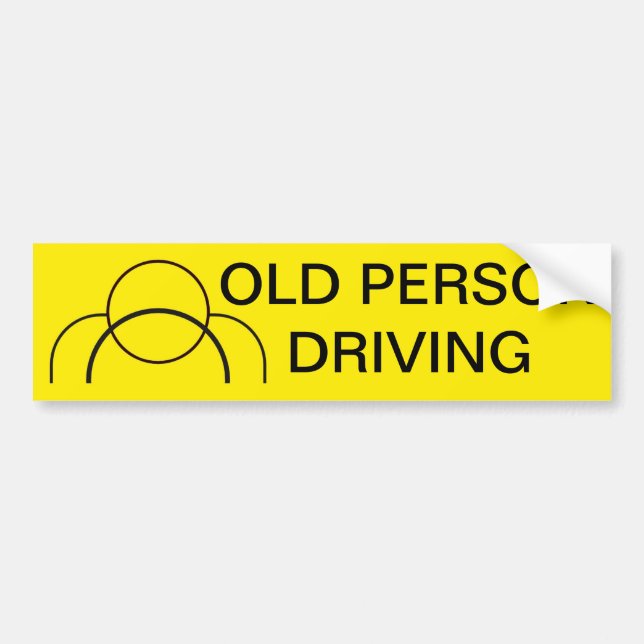 Funny Old Person Driving Bumper Sticker (Front)