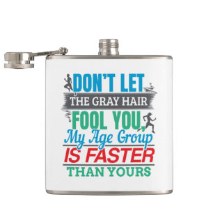 Funny Old Runner - Faster Age Group Running Hip Flask