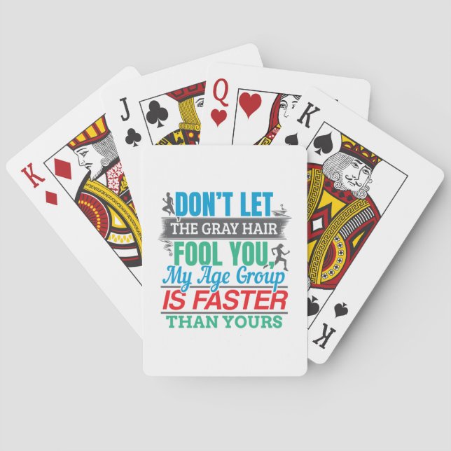 Funny Old Runner - Faster Age Group Running Playing Cards (Back)