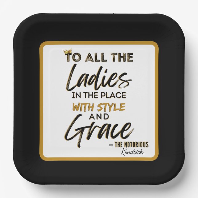 Funny Old School 90's Hip Hop Birthday/Baby Shower Paper Plate (Front)