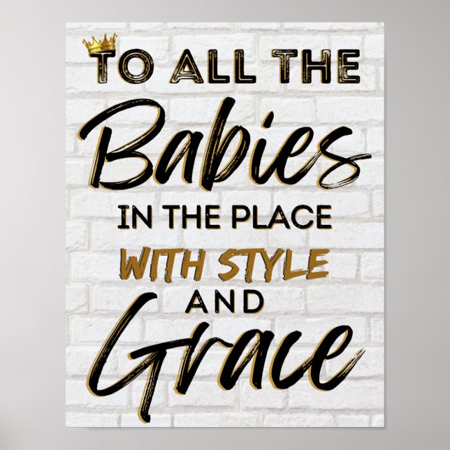 Funny Old School 90's Hip Hop Birthday/Baby Shower Poster (Front)