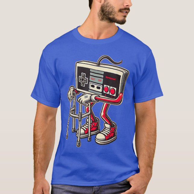 Funny Old Video Game Art Gaming Graphic Tee For Me (Front)