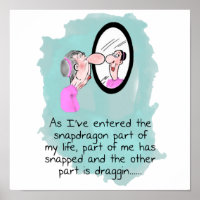 Funny Old Woman in Looking Glass