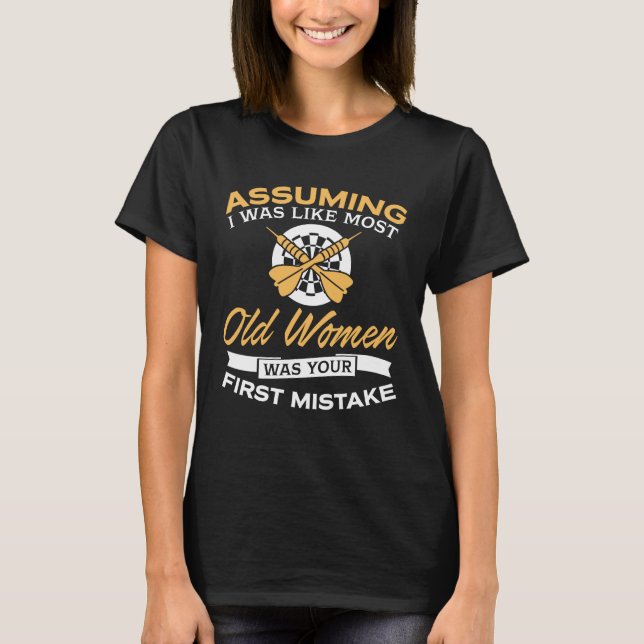 Funny Old Women Darting Lovers T-Shirt (Front)