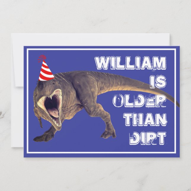 Funny Older Than Diirt T-Rex  Invitation (Front)