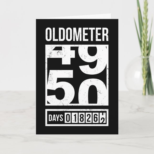 Funny Oldometer 50th Birthday Card, Sarcastic  Card (Front)