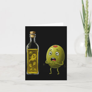 Funny Olive Oil Ghost Horror Humour Halloween Cost Card