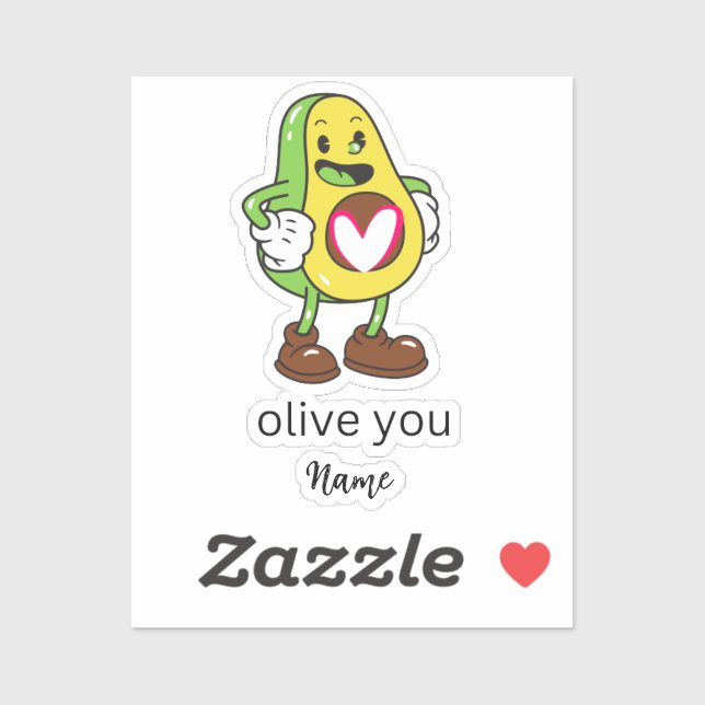 Funny Olive You Humour Add Name Customisable gift  (Sheet)