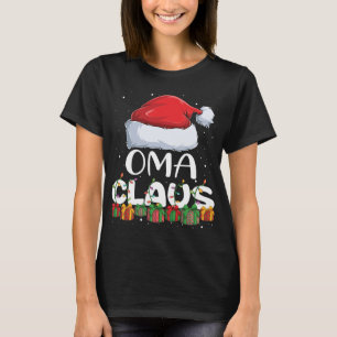 Funny Oma Santa Claus Christmas Pyjamas Family Mat T-Shirt