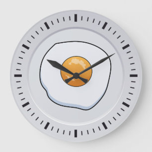 Funny Omelette Breakfast - kitchen decor  Large Clock
