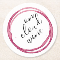 Funny On Cloud Wine Round Paper Coaster