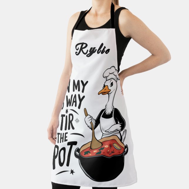 Funny On My Way To Stir The Pot Apron (Insitu)