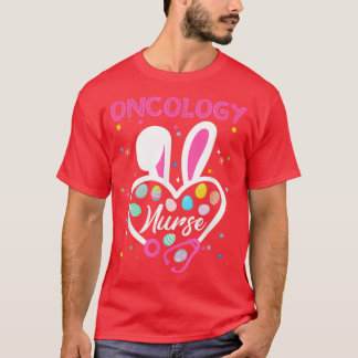 Funny Oncology Nurse Bunny Stethoscope Heart Easte T-Shirt
