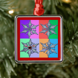 Funny One Bad Snowflake Pop Art Christmas Zombie Metal Tree Decoration