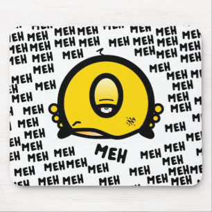 Funny One-Eyed Cartoon “Meh” Mouse Mat