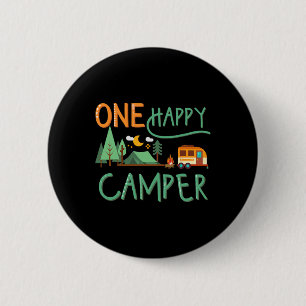 Funny One Happy Camper Summer Vacation Matching Fa 6 Cm Round Badge
