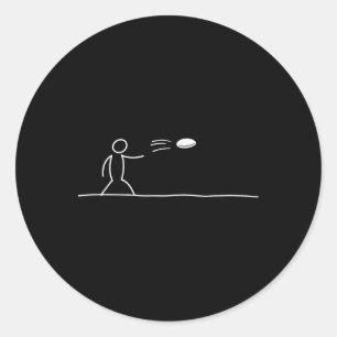 Funny One Line Art Disc Golf Player Sket Golfer Go Classic Round Sticker