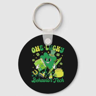 Funny One Lucky Behaviour Tech St Patricks Day A R Key Ring