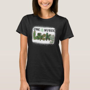 Funny One Nurse Lucky Leopard Bleached   For Women T-Shirt