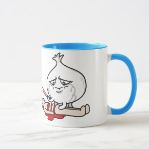 Funny Onion Crying, Cutting Human Mug