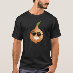 Funny Onion In Sunglusses Vintage Graphic Vegetabl T-Shirt
