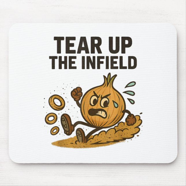 Funny Onion Rings Baseball Base Infield Glove Soft Mouse Mat (Front)