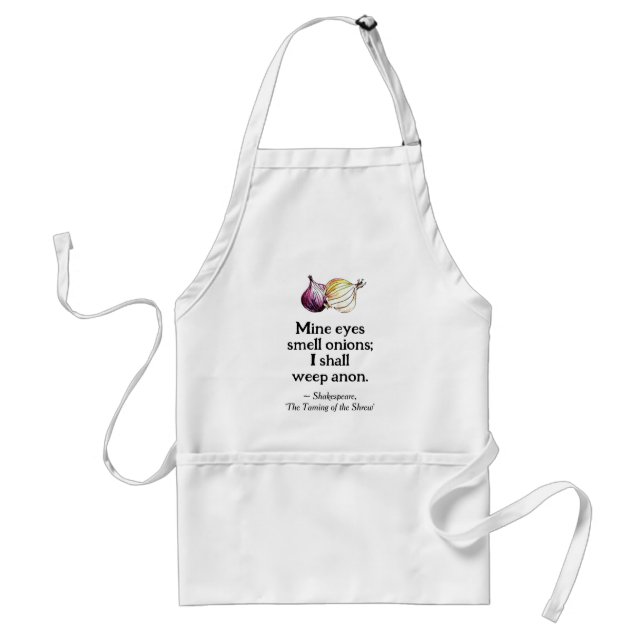 Funny Onion Shakespeare Quote Fun Hand-Illustrated Standard Apron (Front)