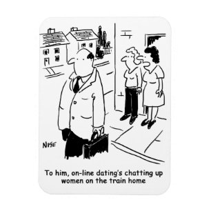 Funny Online Dating Cartoon on a Magnet