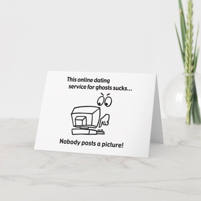 Funny Online Dating Ghost Halloween Card (Front)