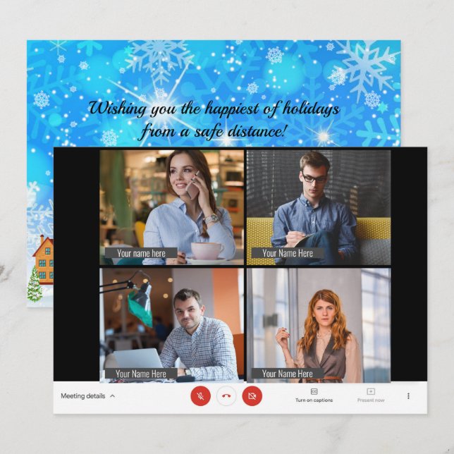 Funny Online Zoom Meeting Christmas Holiday CARD (Front/Back)